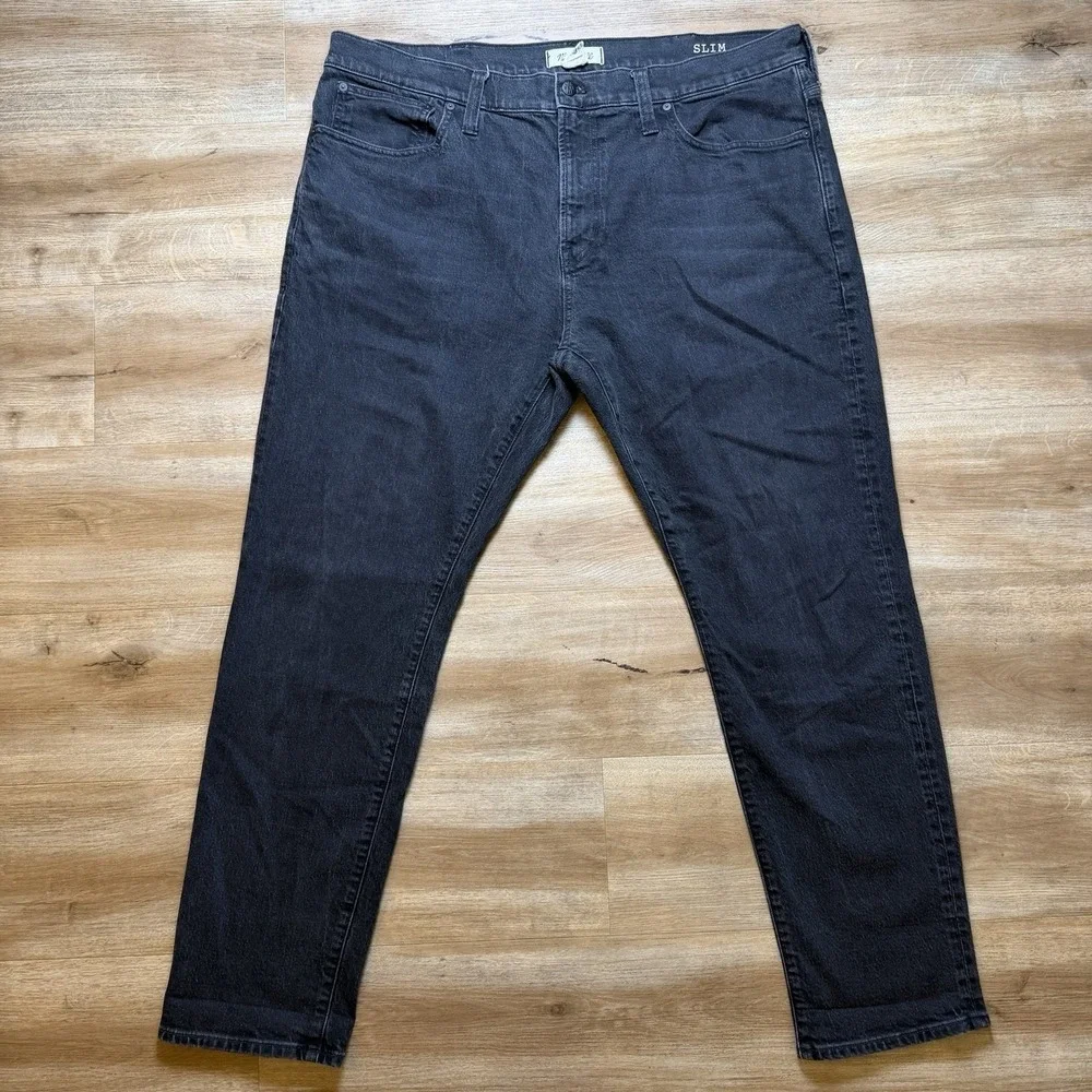 Madewell‎ Jeans Men 40x32 *LOT OF 2* Green Black Athletic Slim Fit Stretch Denim